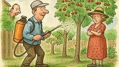 Witz: Müller spritzt Kirschbäume – Nachbar staunt