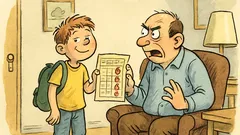 Witz: Kommt Fritzchen mit dem Zeugnis heim