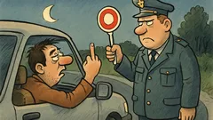 Witz: Mujo fährt spätabends aus der Kneipe