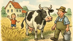 Witz: „Vadder, komm schnell, dem Nachbarn seine Kuh…“