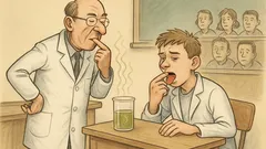 Witz: Der Professor taucht den Finger ein