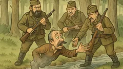 Witz: Haso versteckt sich im Bach