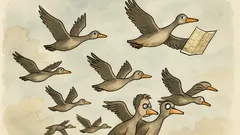 Witz: Ein Vogelschwarm macht sich auf Reise
