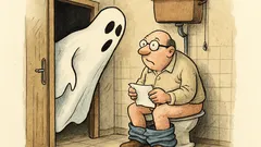 Witz: Fragt das Gespenst: „Ist schon eins durch?“