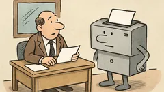 Witz: Ein einseitiger Drucker bewirbt sich