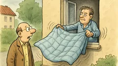 Witz: Jeden Morgen sehe ich meinen Nachbarn ausschütteln