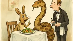Witz: Ein Häschen und eine Riesenschlange essen