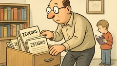 Witz: „Weshalb versteckst du deine Schulzeugnisse?“