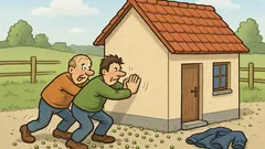 Witz: Zwei Idioten bauen ein Haus