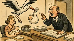 Witz: Erst bekam die Sekretärin ein Baby