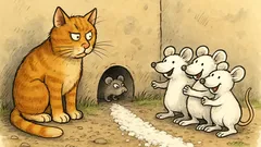 Witz: Vor dem Mauseloch sitzen graue Mäuse