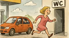 Witz: Petra flieht im Auto vor der Polizei