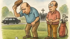 Witz: Zwei Männer spielen Golf, Trauerzug zieht vorbei