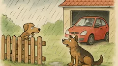 Witz: Zwei Hunde reden am Gartenzaun