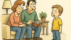 Witz: Wenn das erste Kind eine Münze verschluckt