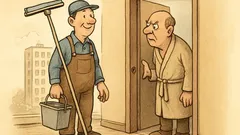 Witz: Ein Fensterputzer klingelt an der Tür