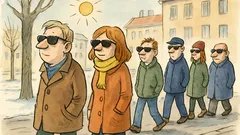 Witz: Beim ersten Februar-Sonnenstrahl trägt jeder Sonnenbrille