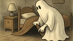 Witz: Bevor Gespenster schlafen, prüfen sie unterm Bett