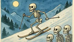 Witz: Mitternacht in Kitz, ein Gerippe rast