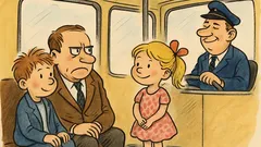 Witz: Vater und Sohn fahren im Bus