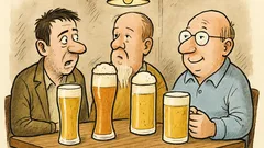 Witz: Drei Männer sitzen abends in einer Kneipe