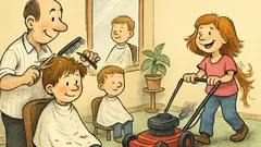 Witz: Alle Kinder schneiden sich die Haare