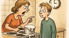 Witz: Mutter ruft: Wann kocht die Milch über?