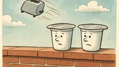 Witz: Zwei Joghurtbecher sitzen auf einer Mauer