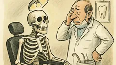 Witz: Ein Skelett kommt zum Zahnarzt und...