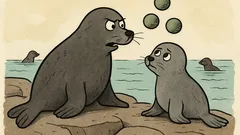 Witz: Die Robbenmutter sagt morgens zu Junior