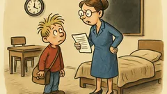 Witz: Fritzchen kommt zwei Stunden zu spät