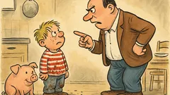 Witz: „Du bist ein Ferkel“, sagt Vater