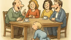 Witz: Vater prahlt: „Fritzchen, sag Rhinozeros!“