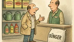 Witz: Ein Kunde im Baumarkt sucht Substral
