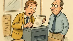 Witz: Neuer Angestellter am Aktenvernichter