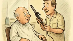 Witz: Kahler Mann fragt beim Friseur