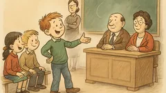 Witz: Pepíček prahlt vor Freunden in der Schule