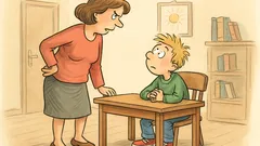 Witz: Mutter fragt Sohn, warum er nachsitzt