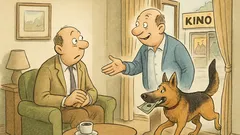 Witz: Ein Hund holt die Zeitung …