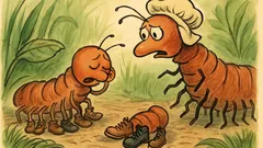 Witz: „Der Schuh drückt!“, klagt der Tausendfüßler