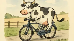 Witz: Kuh auf dem Fahrrad—wie heißt sie?