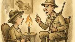 Witz: Der Großwildjäger berichtet von Löwenjagden