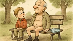 Witz: Opa sitzt ohne Unterhose im Park