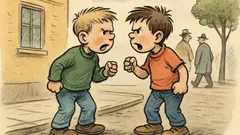 Witz: Zwei Steppkes streiten, wessen Vater stärker ist