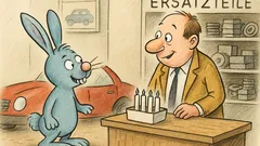 Witz: Häschen kommt zum Autohändler...