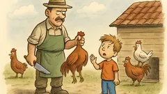 Witz: Emils Vater hat drei Hähne, plötzlich...