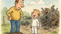 Witz: Der Vater fragt seinen Sohn: „Viel Geld?“