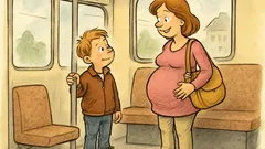 Witz: Mäxchen fährt Straßenbahn, schwangere Frau steigt ein