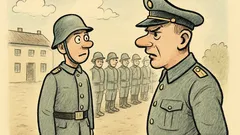 Witz: Hauptmann von Zitzewitz vor der Kompanie